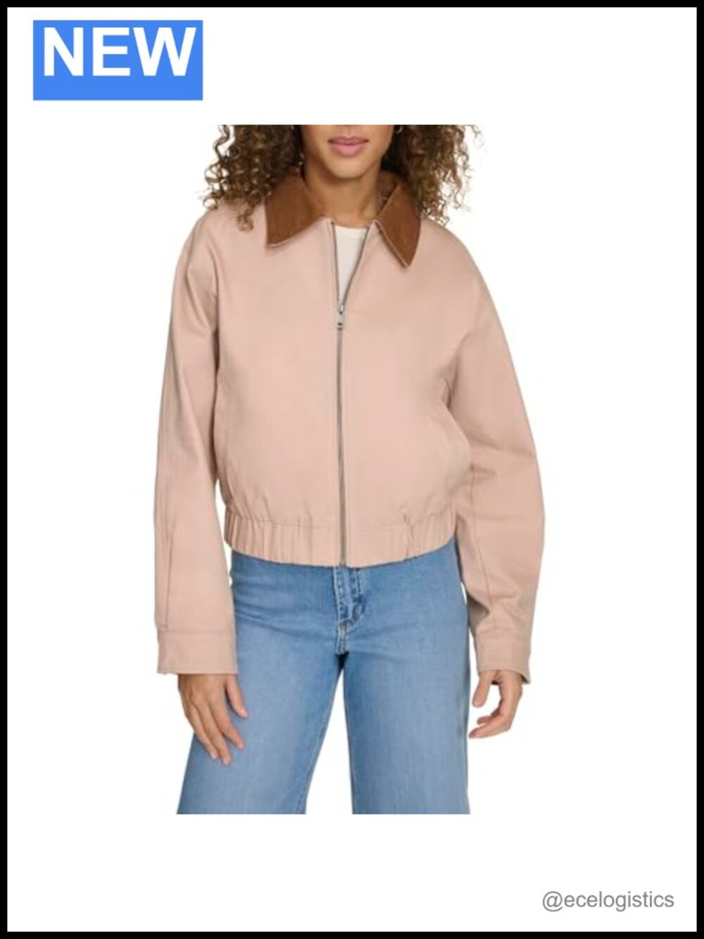 Levi's Cotton Bomber Jacket Corduroy Collar Zip Front Women Medium